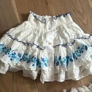 white and blue TAJ mini skirt ( xs )